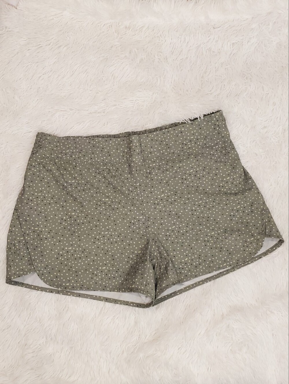 Womens Polka Dot Olive Green Women’s Shorts XL